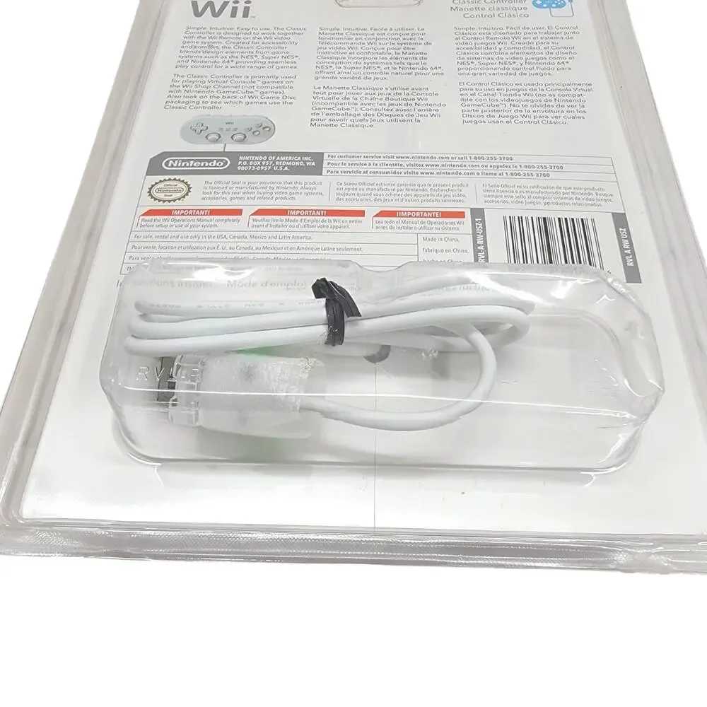 Official Nintendo Wii Classic Controller White RVL-005 OEM Brand New Sealed